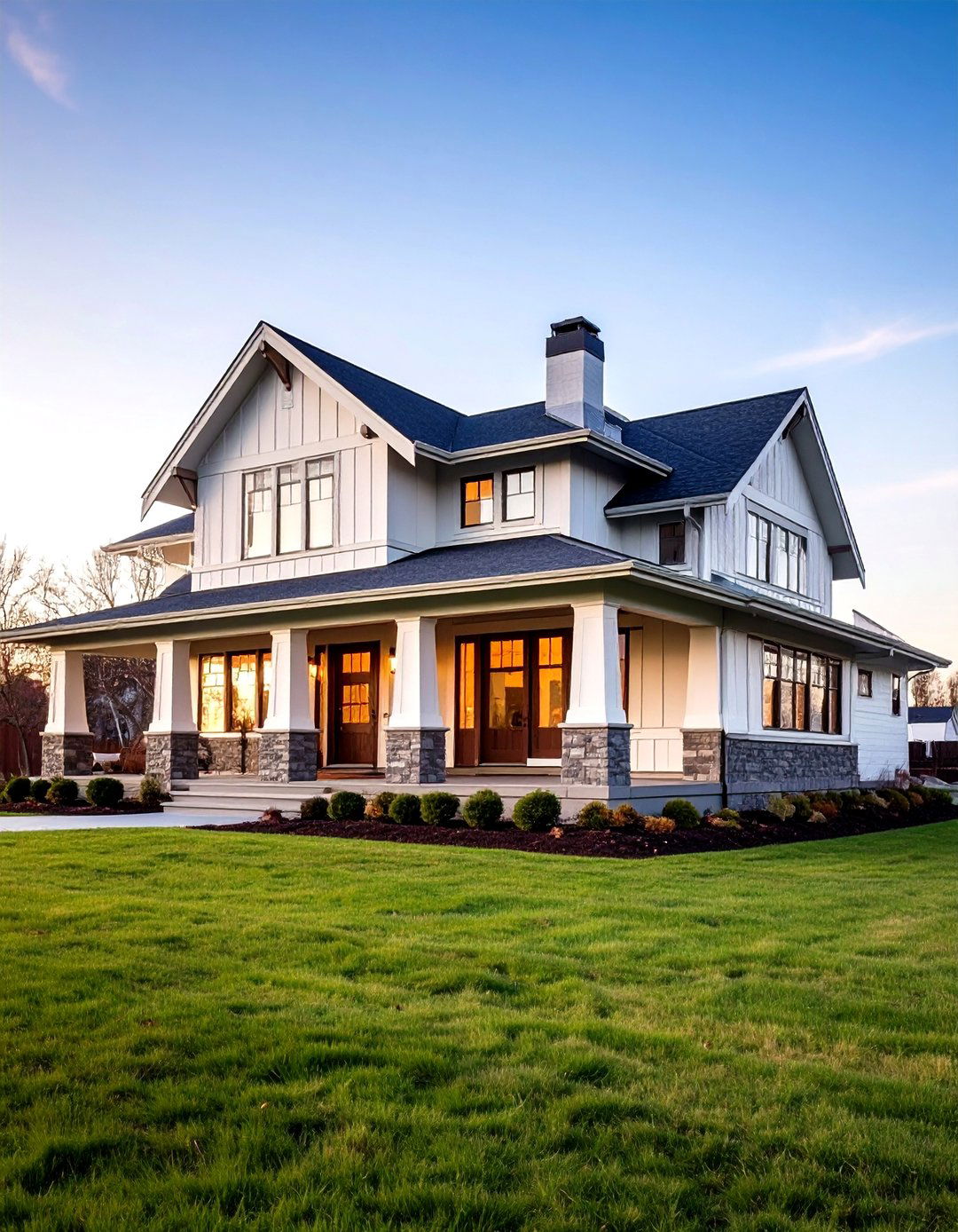 Prairie Style Low Roof Design - 24 Craftsman Style House Exterior Ideas