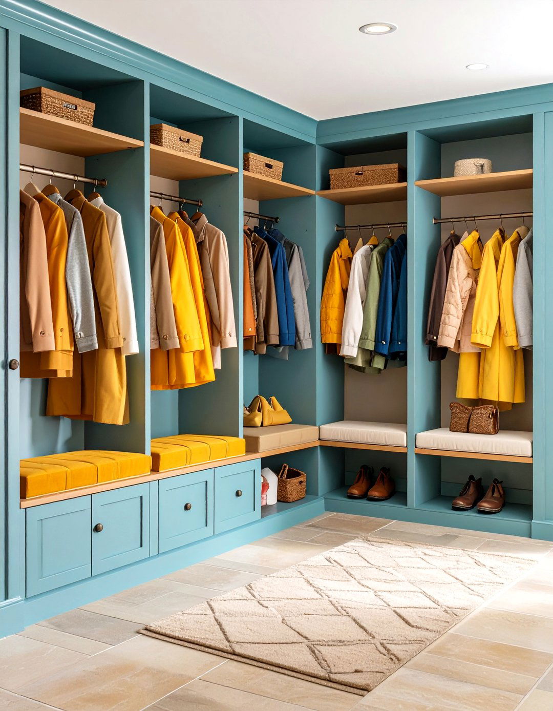 Prairie Style Mudroom with Built In Bench and Storage - 24 Prairie-style Interior Design Ideas