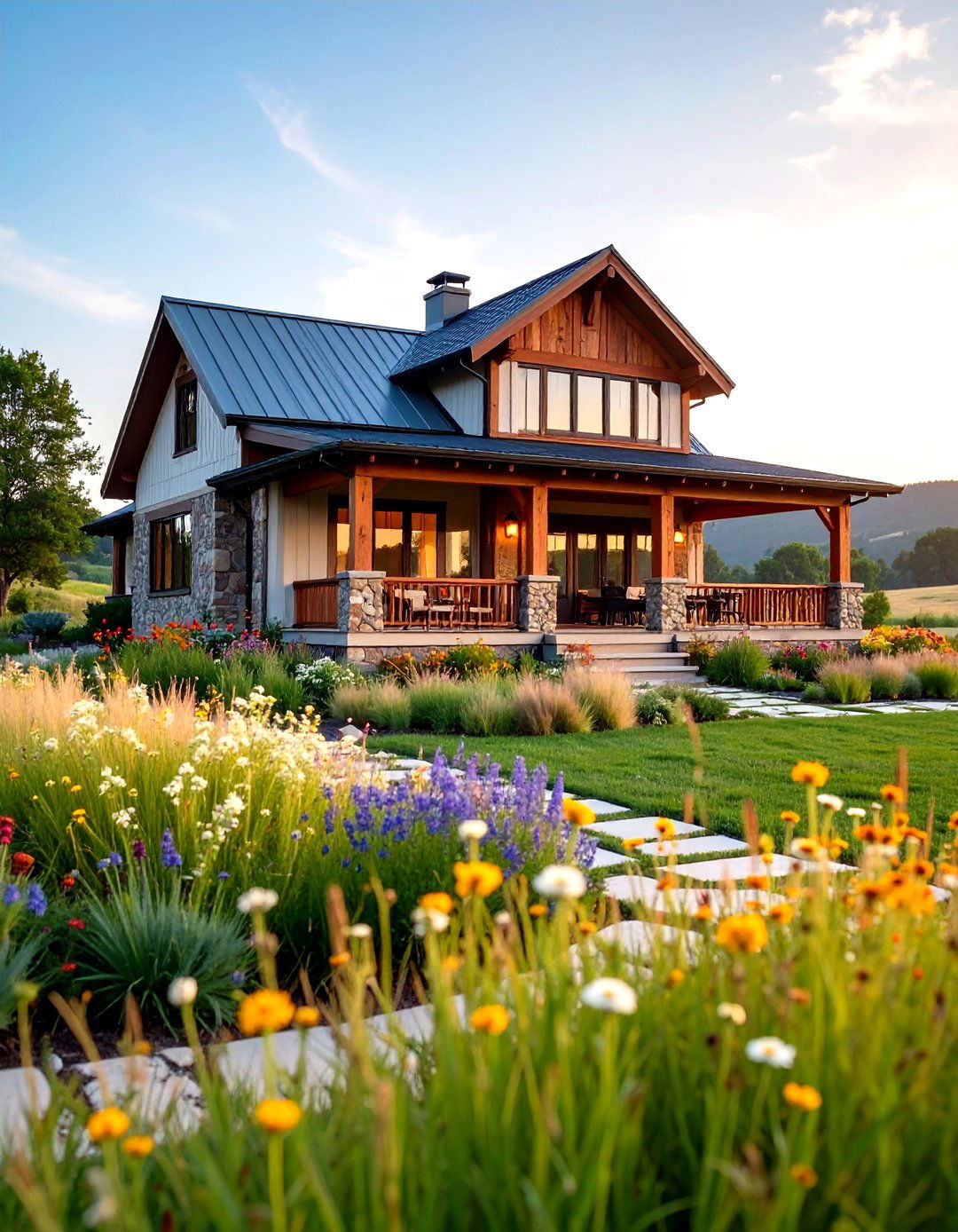 Prairie Style Ranch with Native Grass Meadows - 24 Curb Appeal Inspiration for Ranch Homes