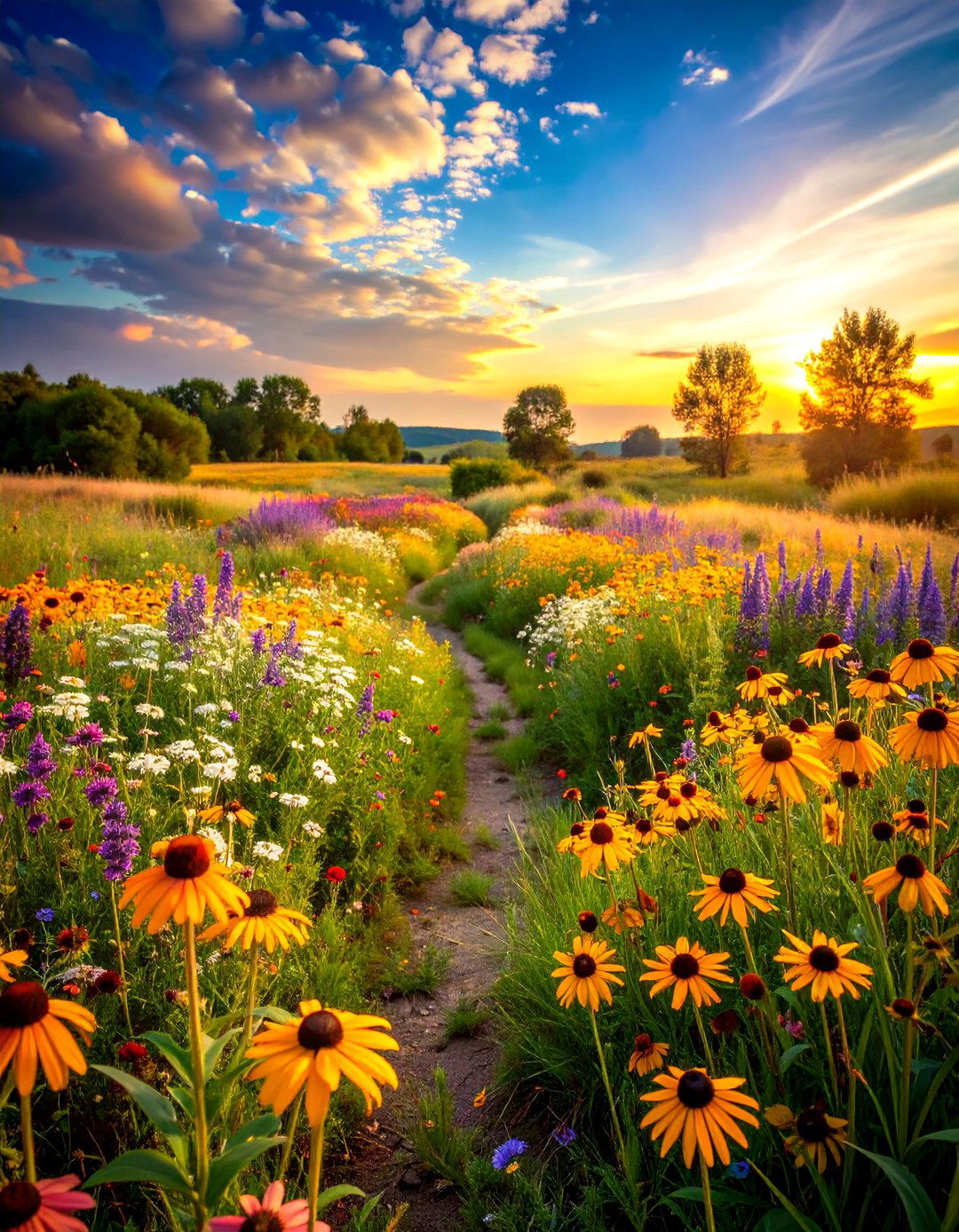 Prairie Wildflower Garden Landscapes - 24 AI Landscape Design Ideas