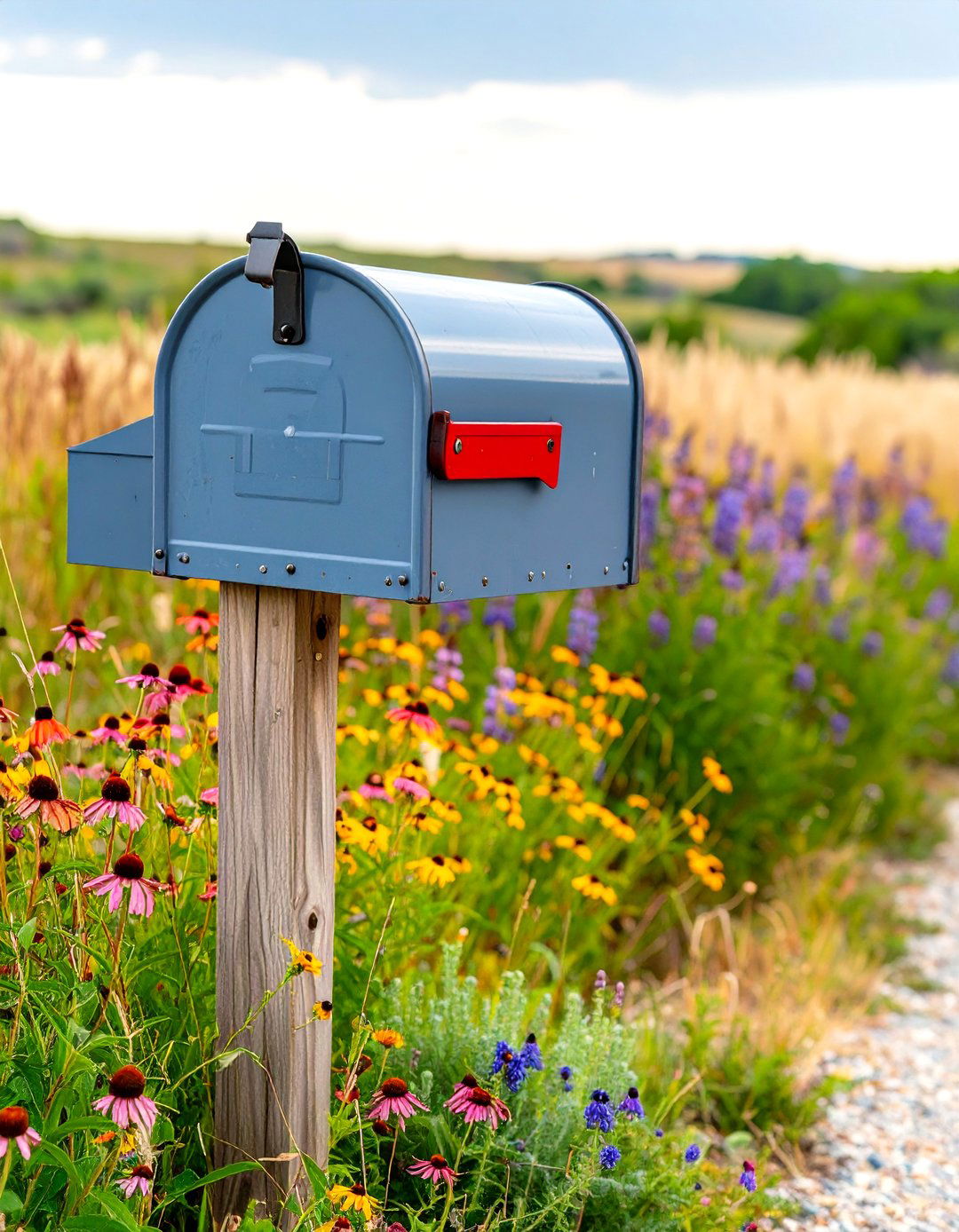 Prairie Wildflower Meadow - 24 Mailbox Landscaping Ideas