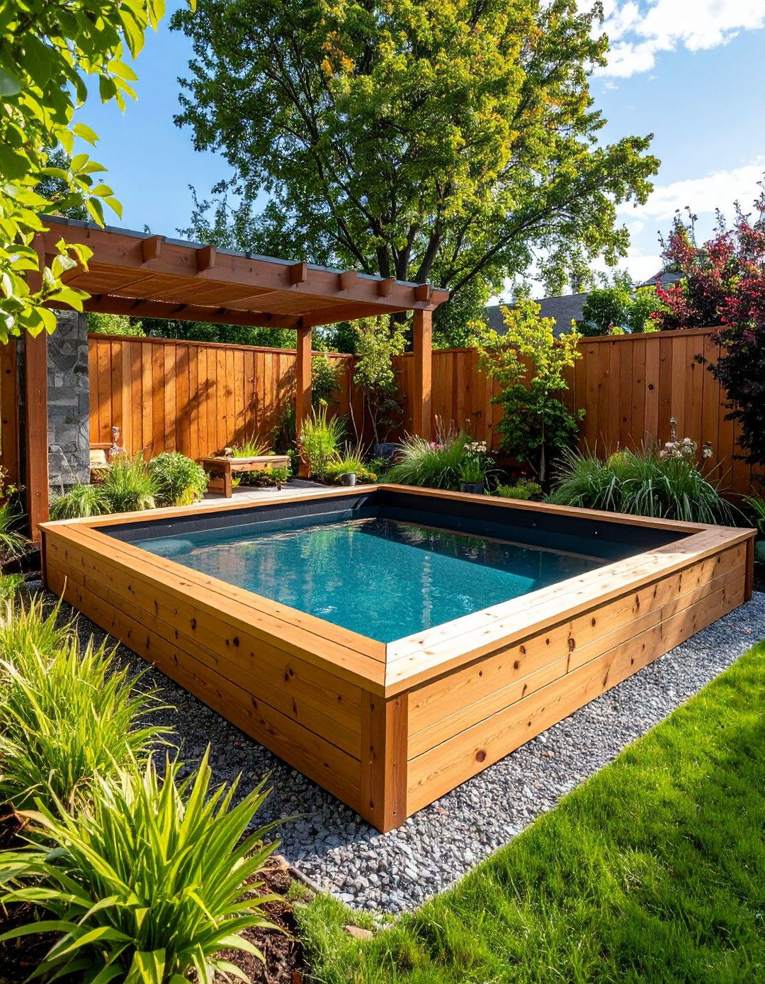 Preformed Liner Raised Pond with Wooden Surround - 24 Raised Garden Pond Ideas