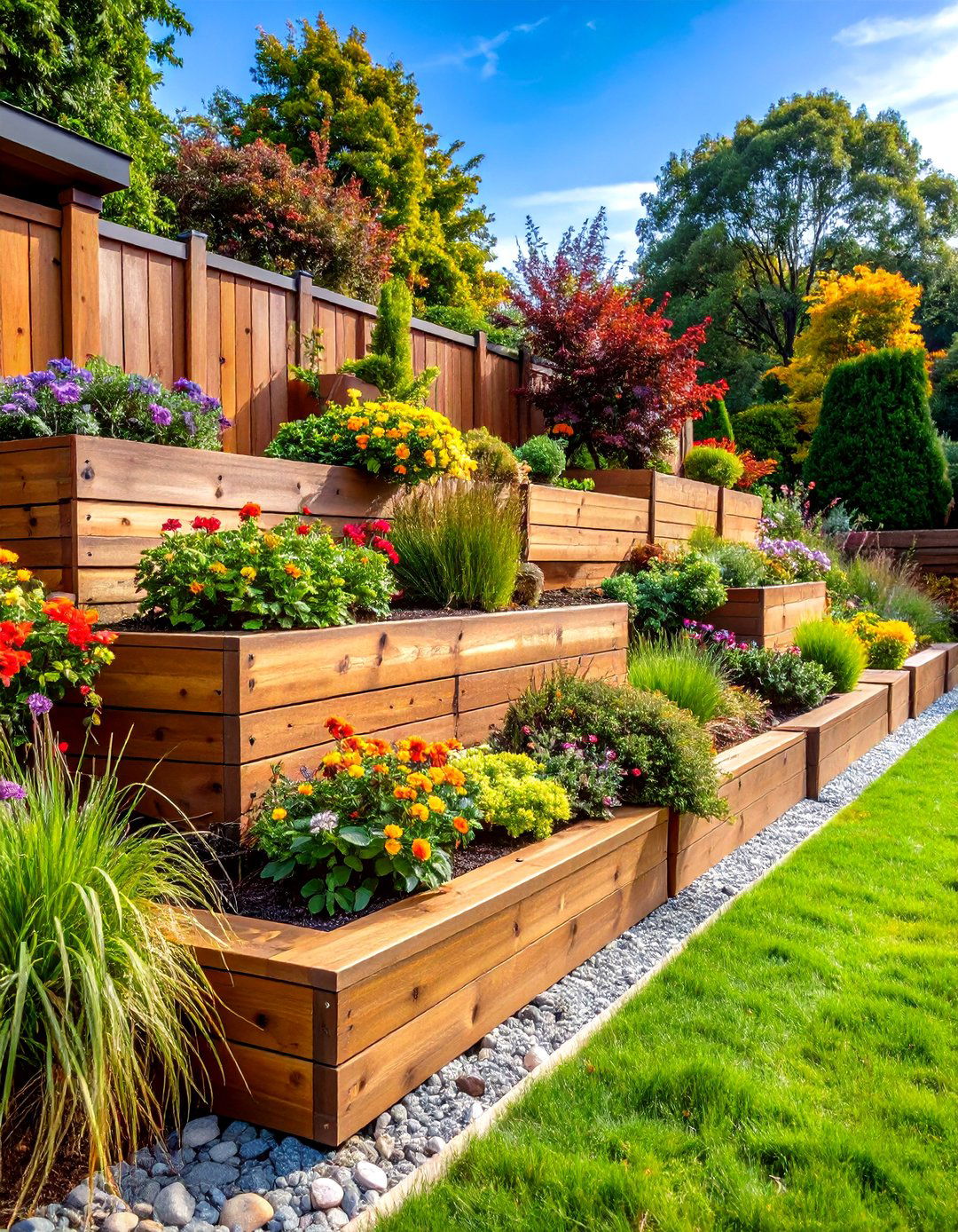 Pressure Treated Landscape Timber Retaining Wall - 24 Inexpensive Retaining Wall Ideas