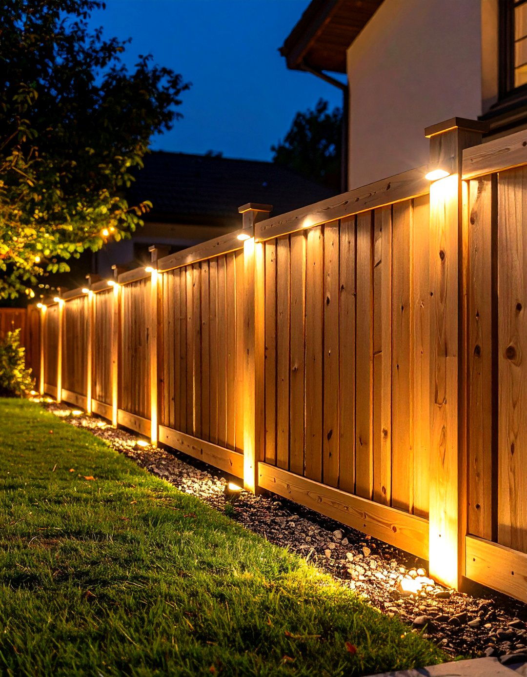 Privacy Fence with Integrated Lighting - 24 Privacy Fence Ideas