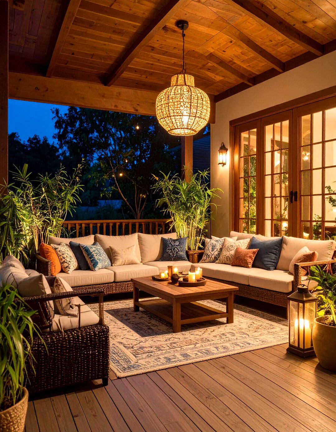 Privacy Porch with Living Screens and Enclosed Seating - 24 Small Porch Ideas