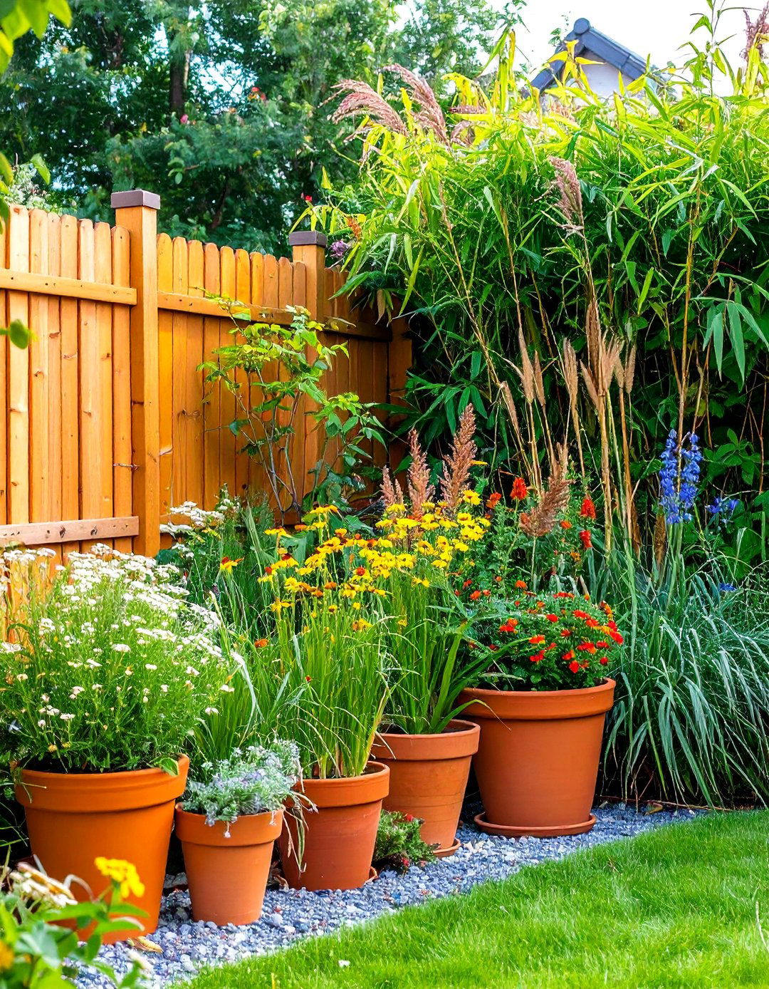 Privacy Screen Corner Solution - 24 Corner Garden Ideas With Pots