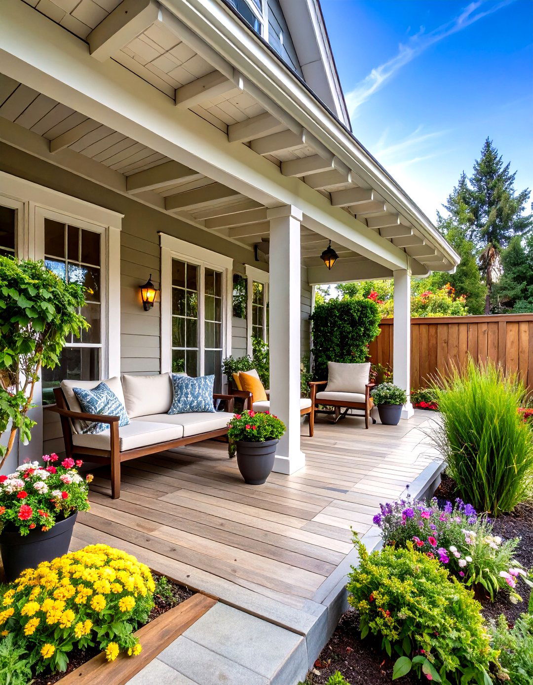 Privacy Screen Garden Design - 24 Small Front Porch Ideas
