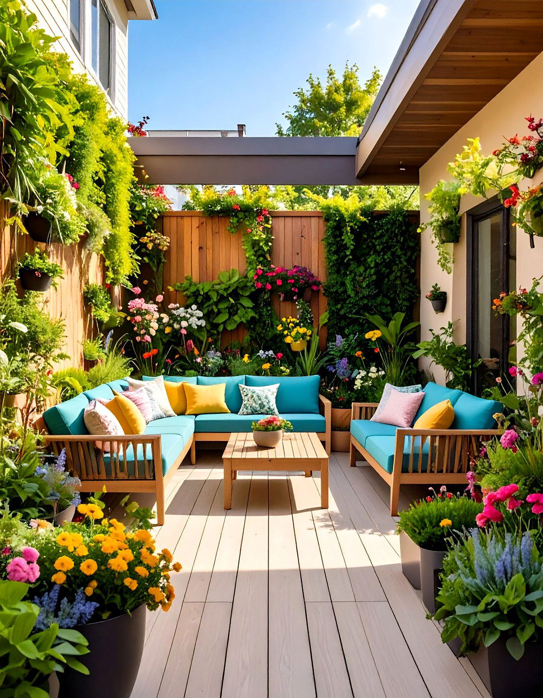 Privacy Screen Garden Patio - 24 townhouse patio ideas