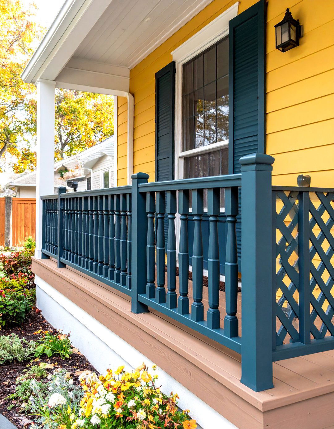 Privacy Screen Integration Designs - 24 Front Porch Railing Ideas