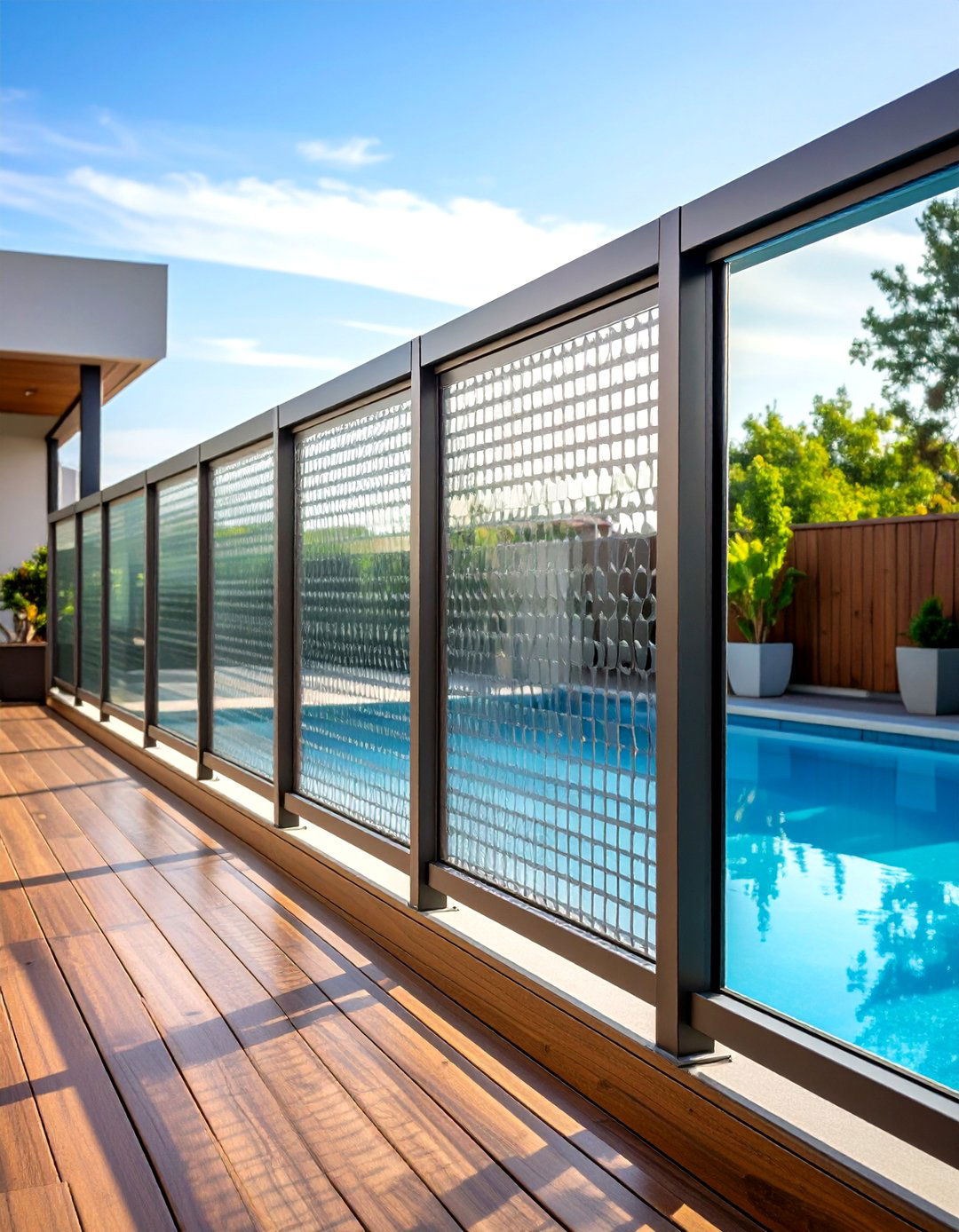 Privacy Screen Pool Deck Railings - 24 Pool Deck Railing Ideas