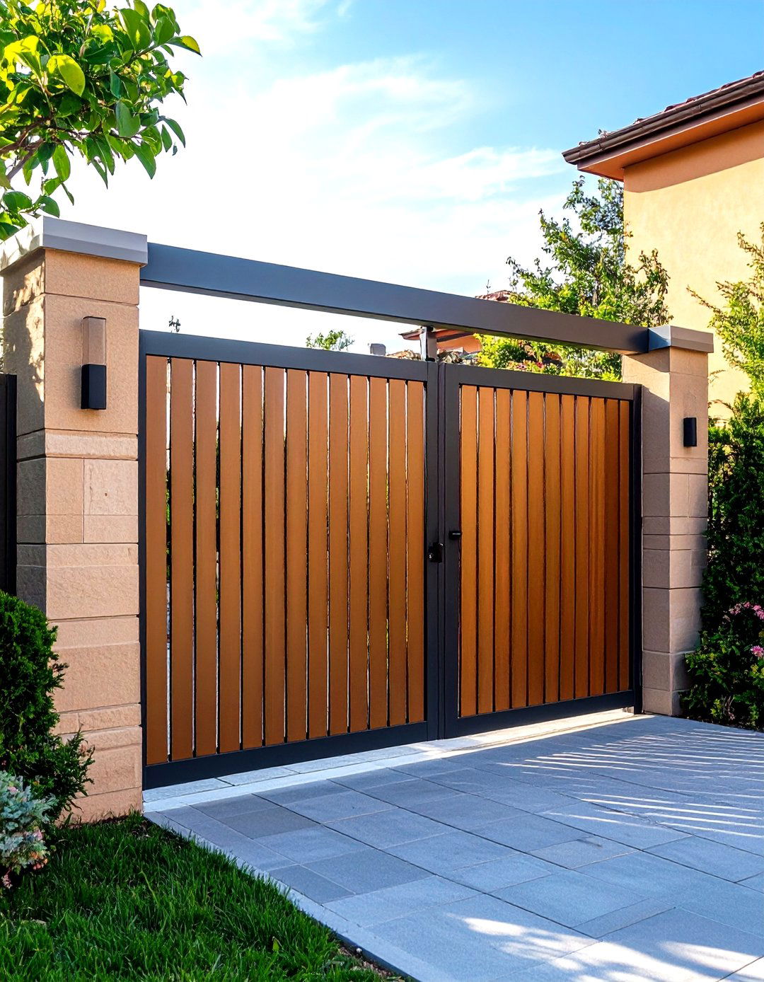 Privacy Screen Solid Panel Gates - 24 Driveway Gate Ideas