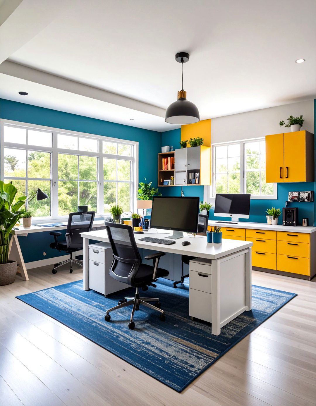 Professional Home Office with Built in Storage - 24 Garage Conversion Ideas