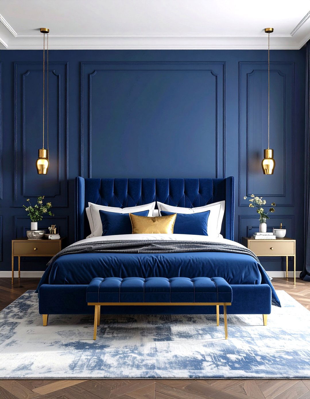 Prussian Blue Dramatic Depth - 24 Moody Blue Bedroom Ideas