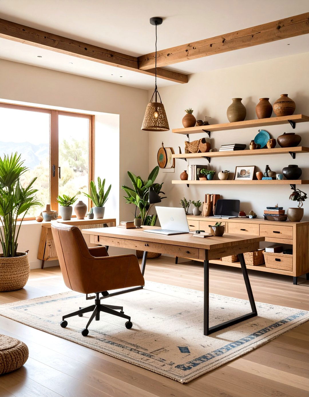 Pueblo Style Home Office Space - 24 Southwestern Decor Ideas