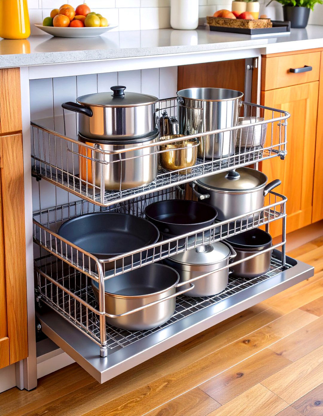 Pull Out Cabinet Organizers - 24 Pots and Pans Storage Ideas