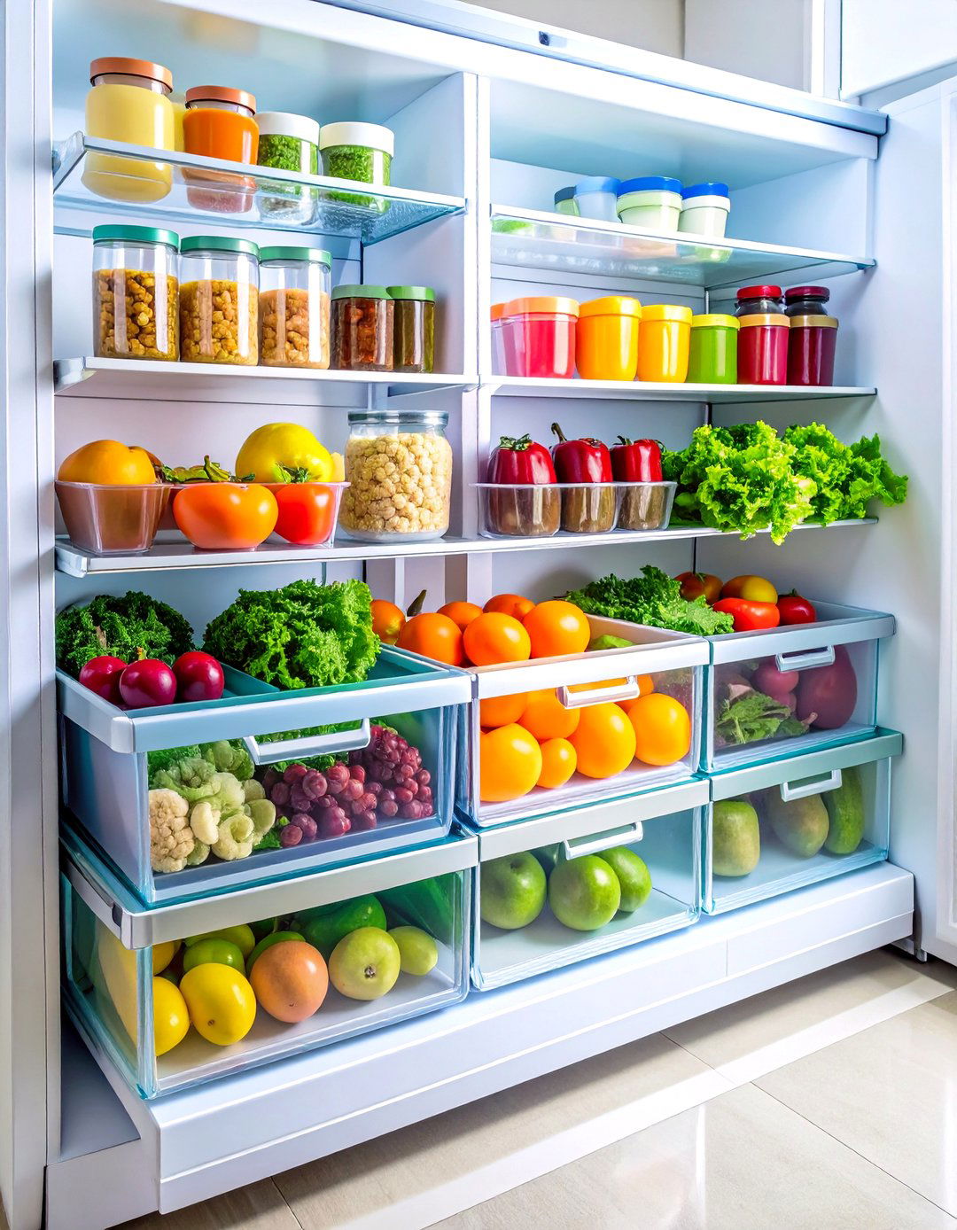 Pull Out Drawer System - 24 Fridge Organization Ideas