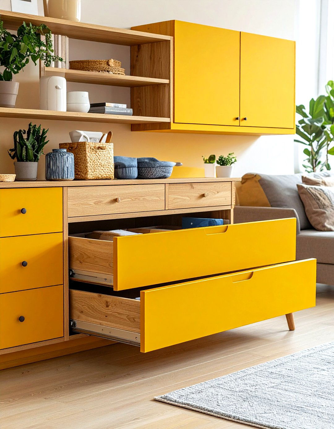 Pull Out Storage Drawers - 24 Living Room Storage Ideas