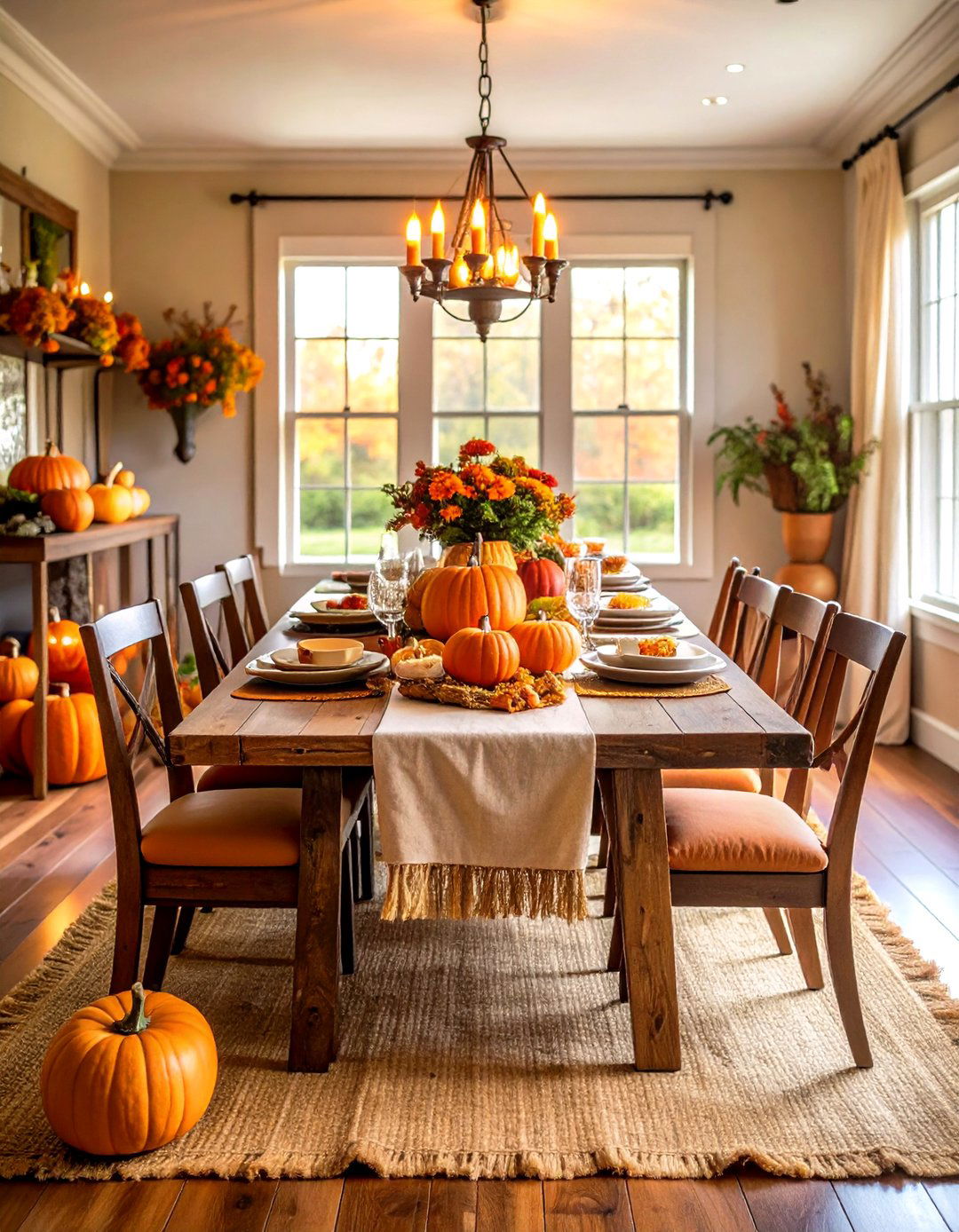 Pumpkin Patch Dining Room - 24 Thanksgiving Decoration Ideas