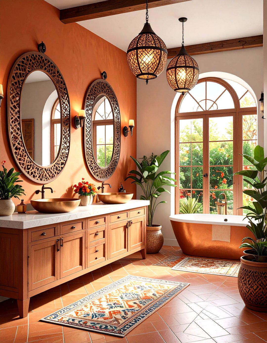 Punched Tin Mirror Bathroom - 24 Mexican Bathroom Ideas