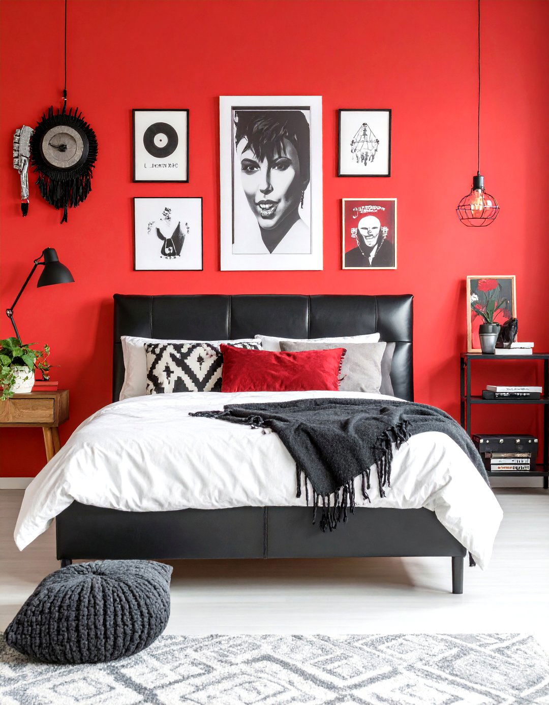 Punk Rock Rebellion Bedroom - 24 red black and white bedroom ideas