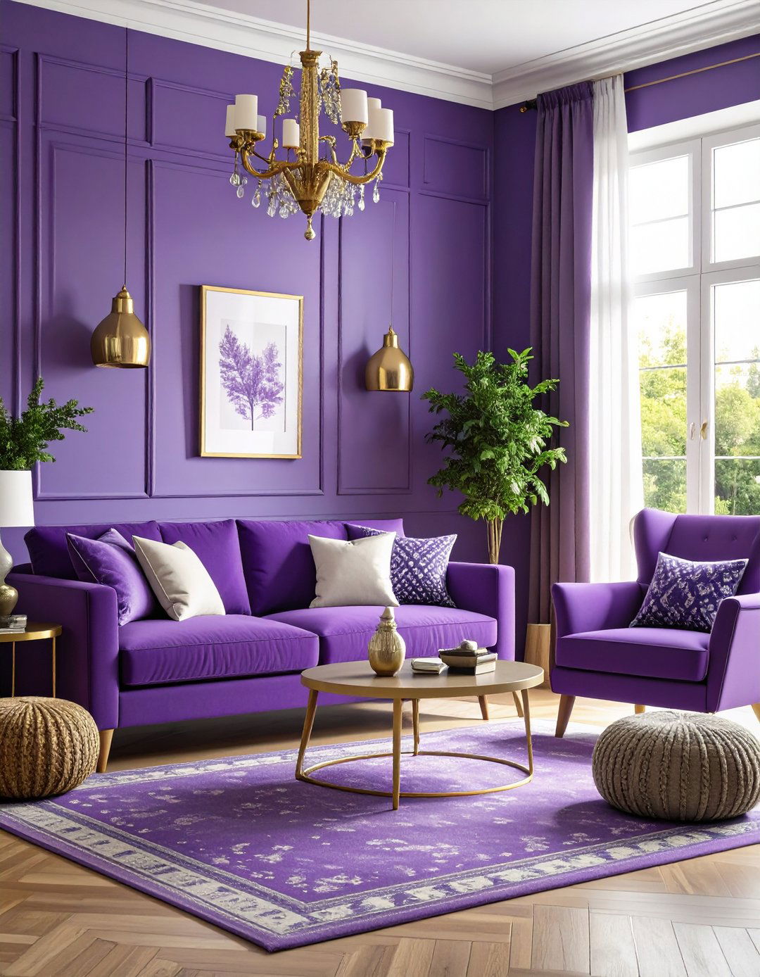 Purple Eclectic Living Room - 24 Purple Living Room Ideas