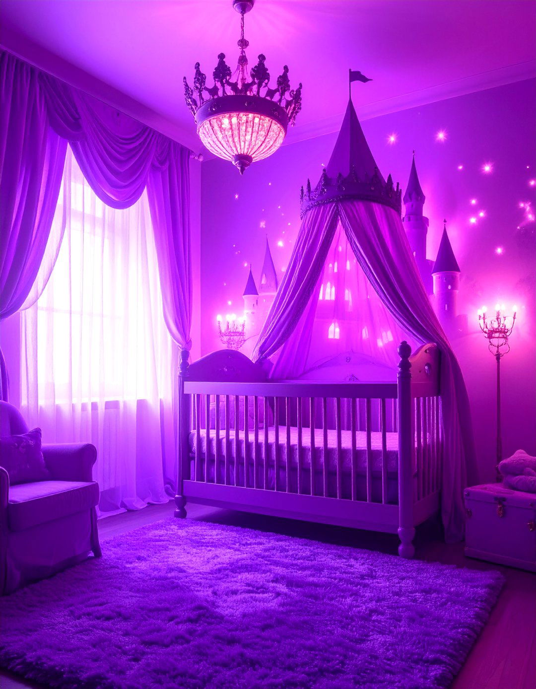 Purple Fairy Tale Castle Theme Nursery - 24 Purple Nursery Ideas