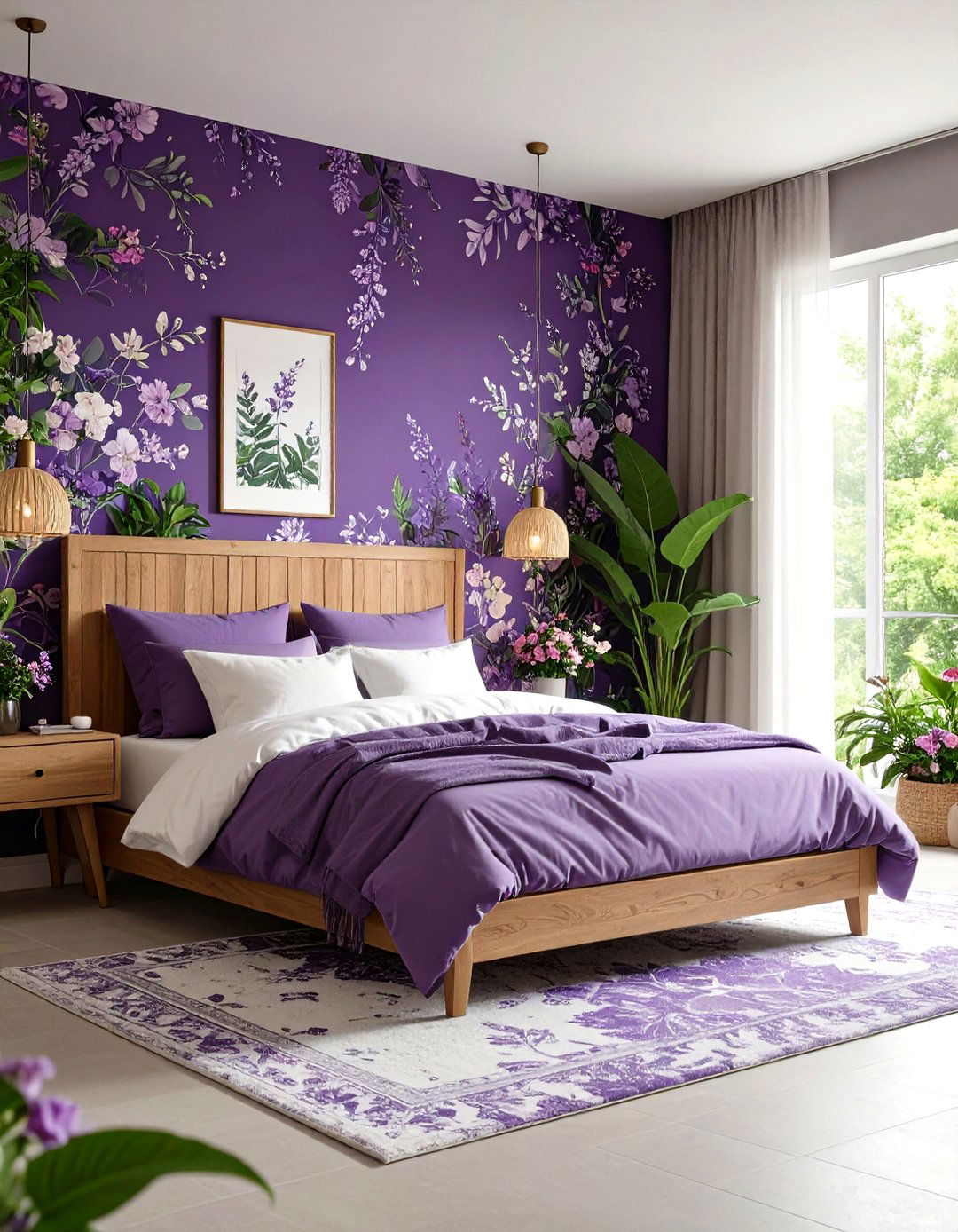 Purple Floral Bedroom Theme - 24 Dark Purple Bedroom Ideas