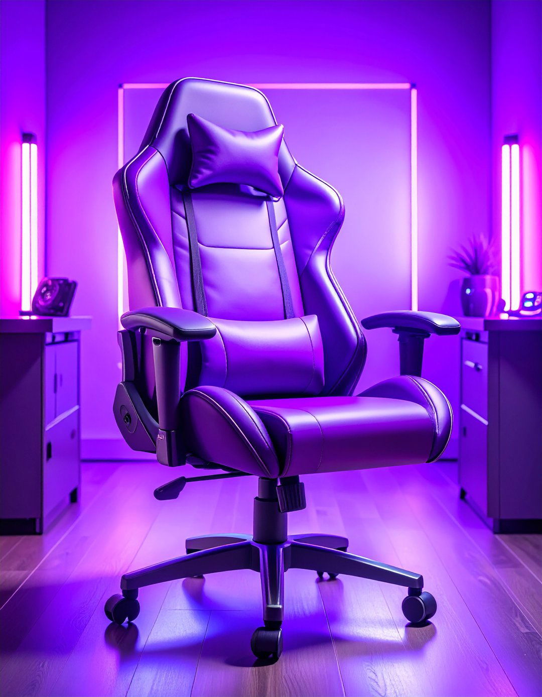 Purple Gaming Chair with Lumbar Support - 24 Purple Gaming Setup Ideas