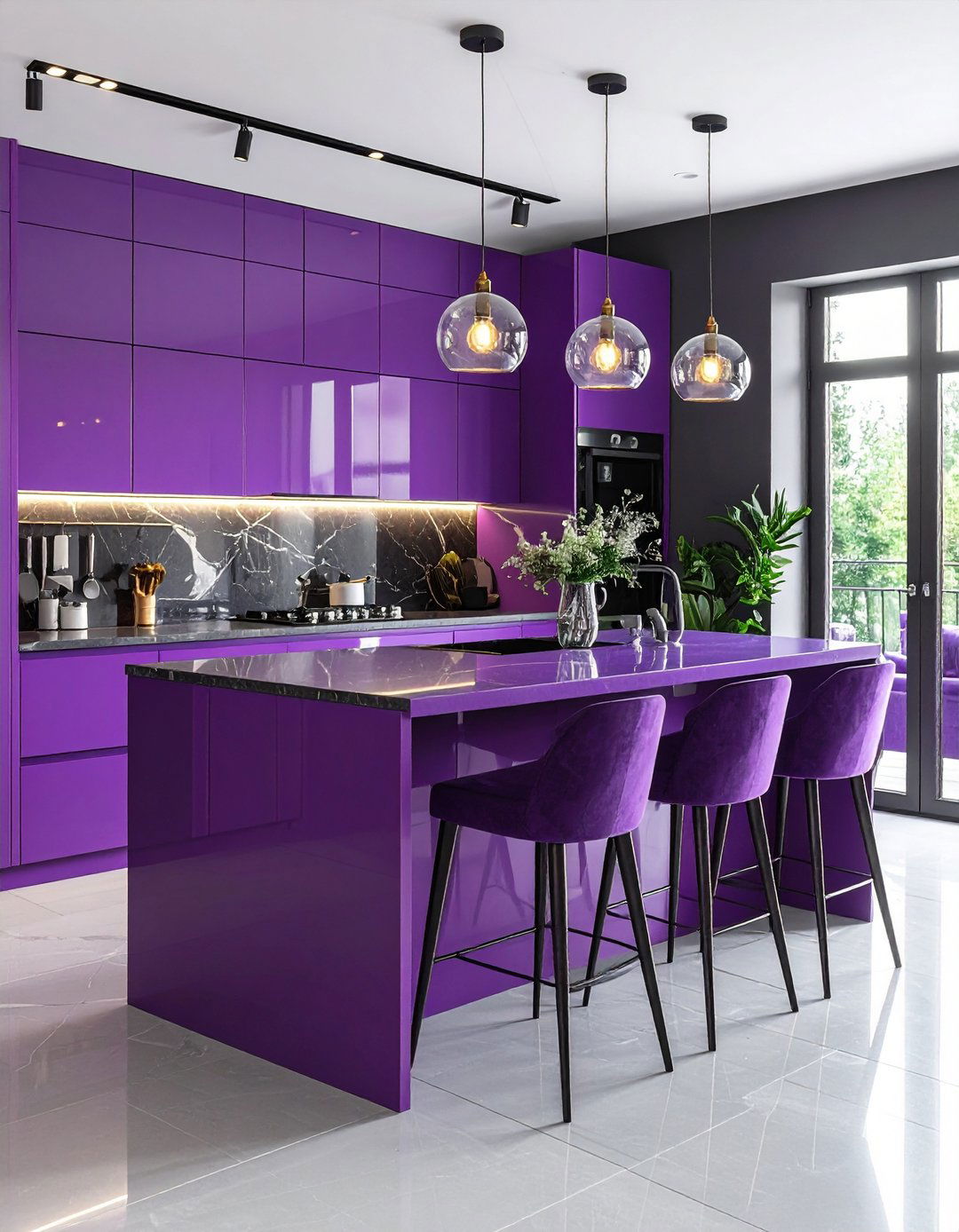 Purple Kitchen Island Extension Dining - 24 Purple Dining Room Ideas