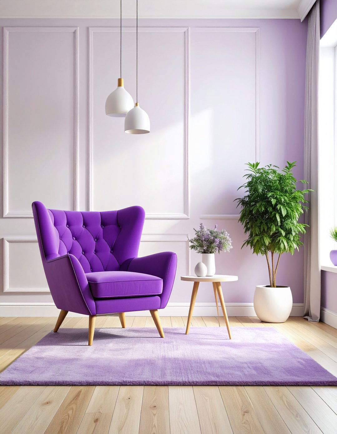 Purple Minimalist Living Room - 24 Purple Living Room Ideas