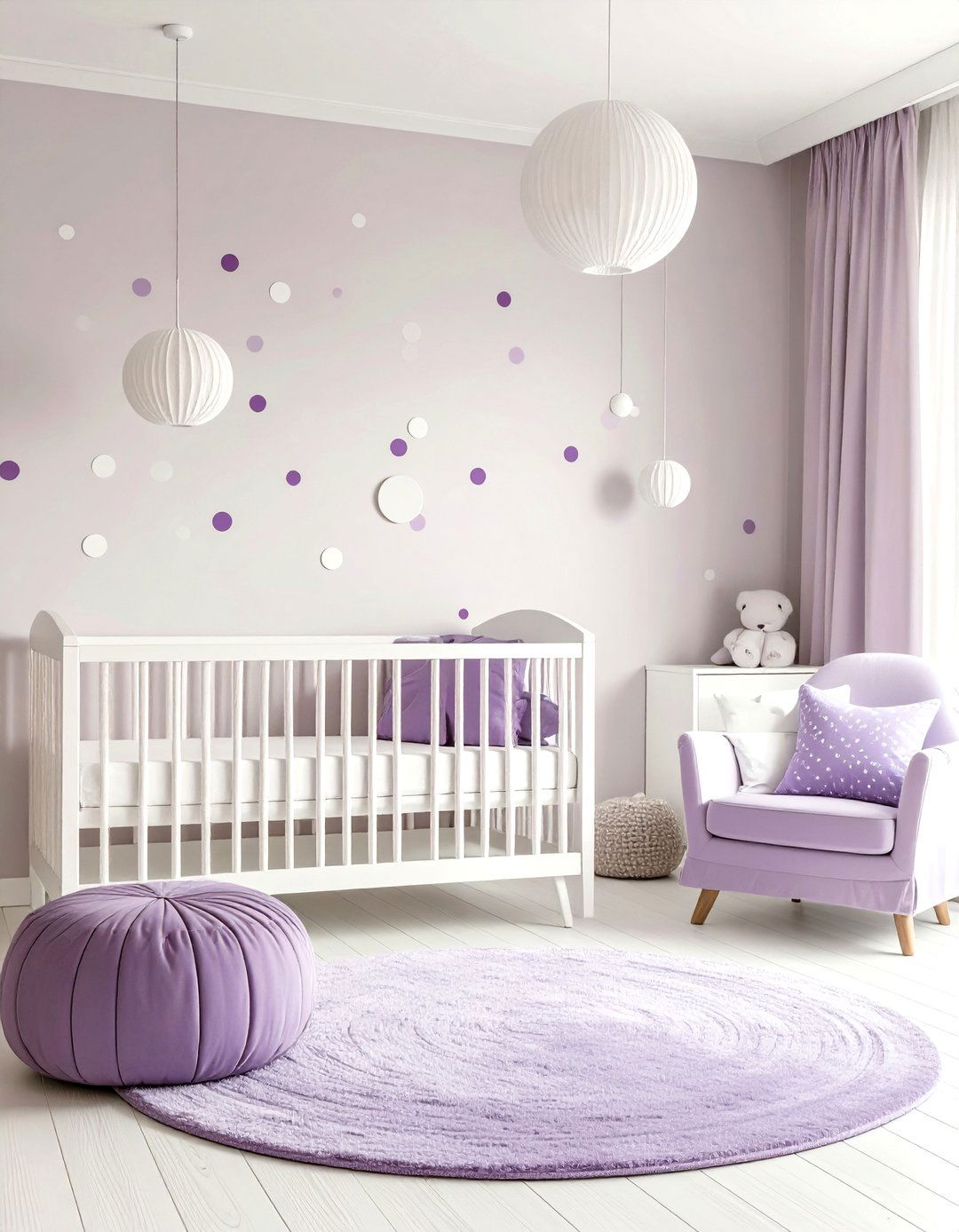 Purple Polka Dot Playful Nursery - 24 Purple Nursery Ideas