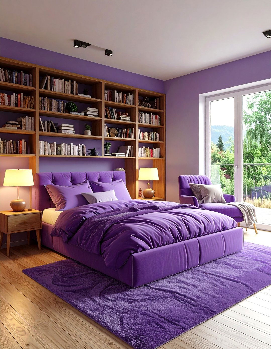 Purple Reading Nook Bedroom