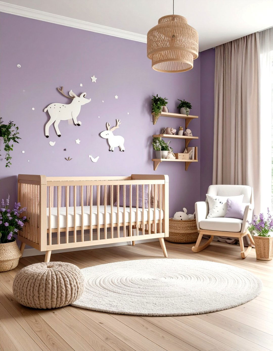 Purple Woodland Creature Theme Nursery - 24 Purple Nursery Ideas