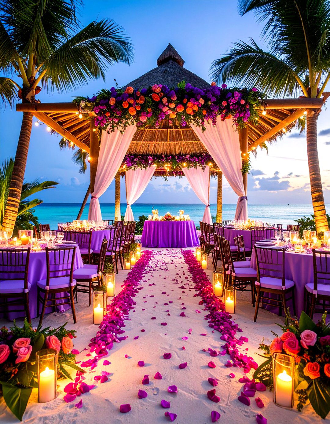 Purple and Coral Tropical Wedding - 24 Purple Wedding Theme Ideas