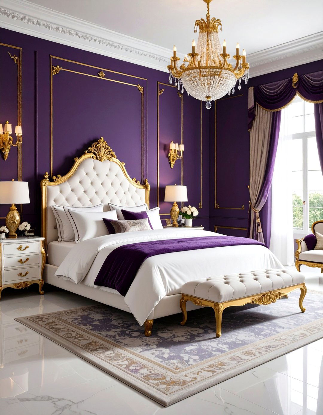 Purple and Gold Regal Sophistication - 24 Colorful Bedroom Ideas