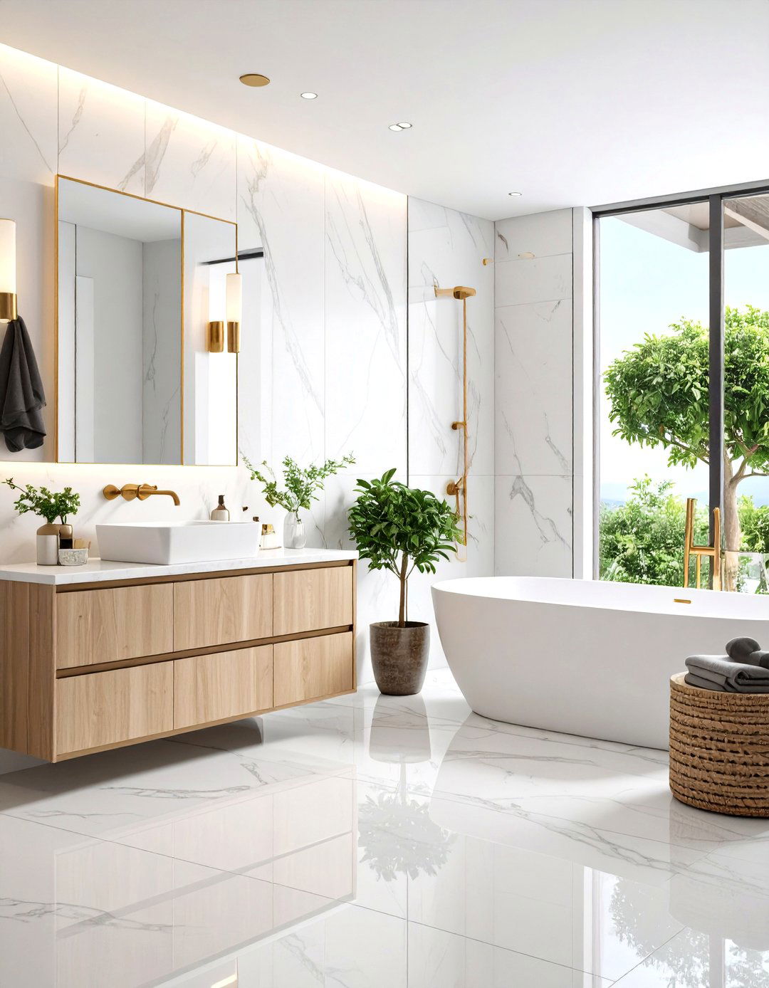 Quartz and Neutral Bathroom Perfection - 24 Neutral Bathroom Ideas