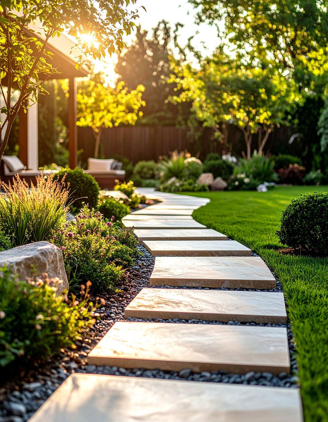 Quartzite Durable Garden Path - 24 Stepping Stone Walkway Ideas