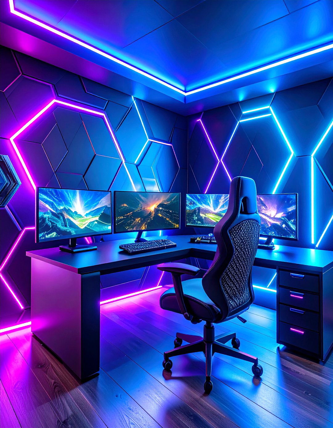 RGB Cyberpunk Gaming Cave - 24 Video Game Room Ideas