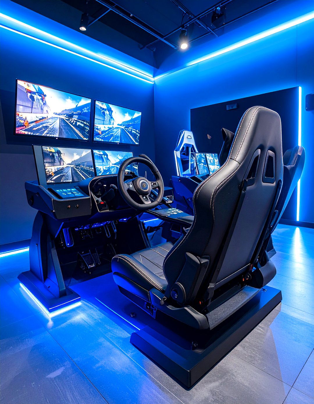 Racing Simulator Gaming Station - 24 Small Game Room Ideas