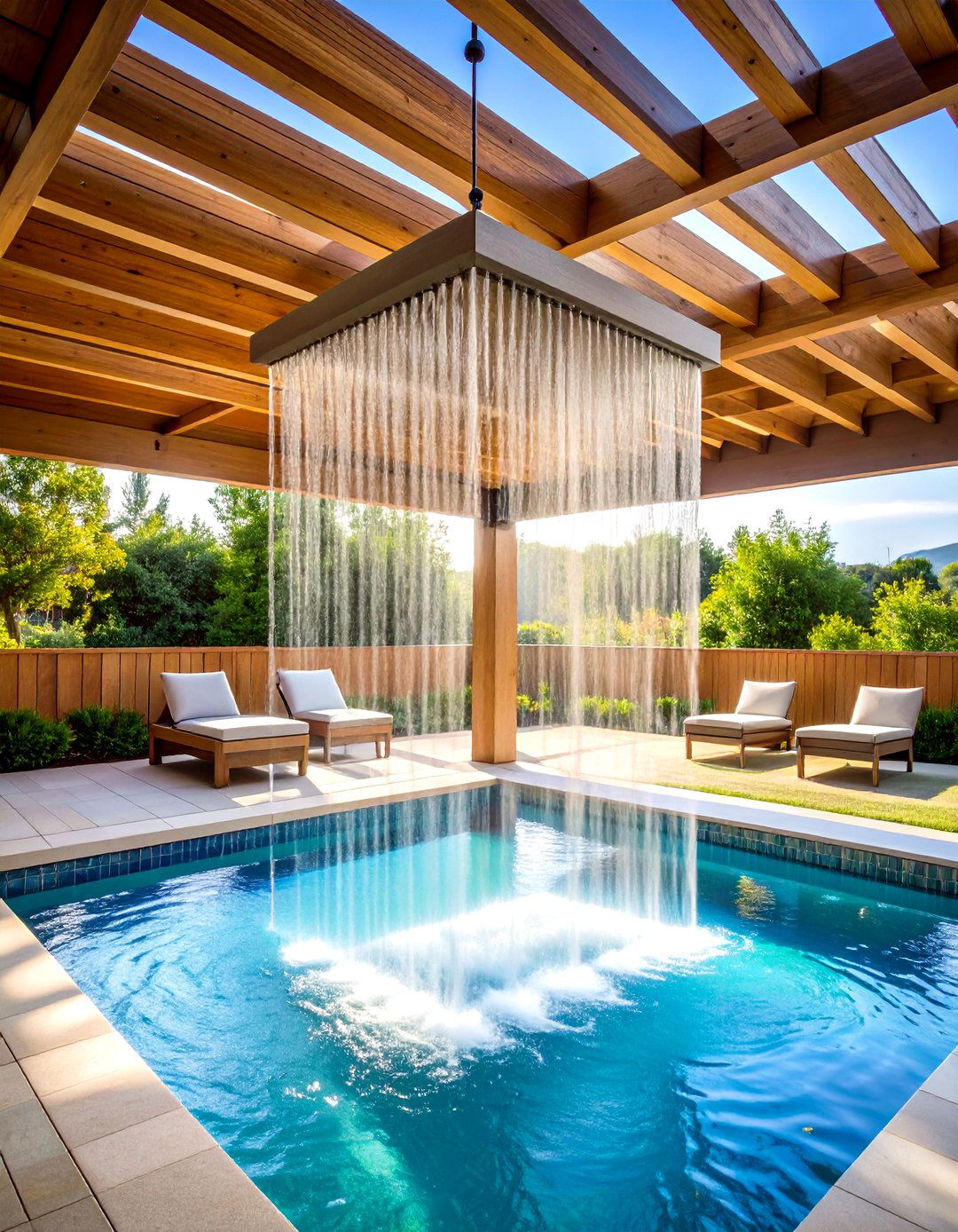 Rain Curtain Waterfall Installations - 24 Small Pool Waterfall Ideas
