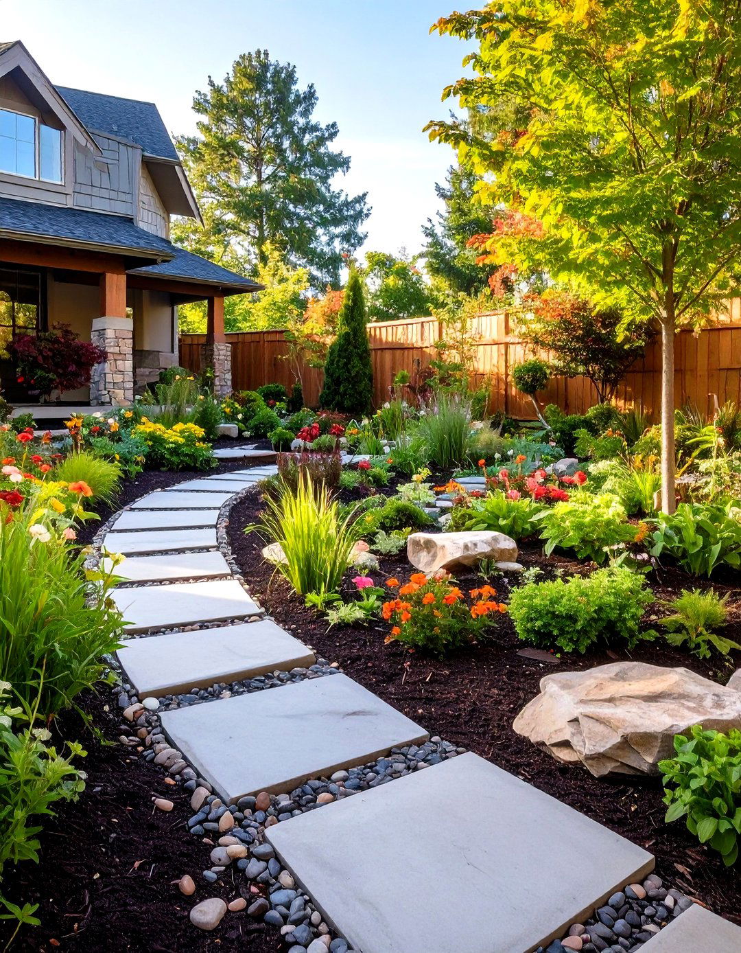 Rain Garden Bioswale with Storm Water Management - 24 Down Sloped Backyard Ideas