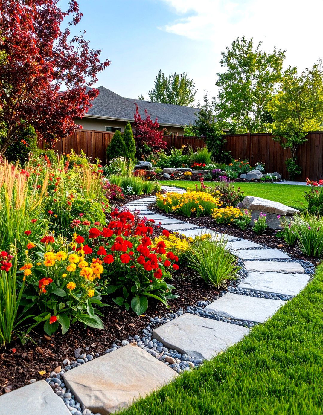 Rain Garden Design System - 24 Front Yard Texas Flower Bed Ideas