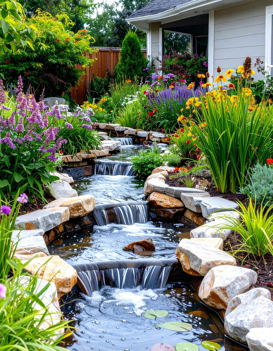 Rain Garden Water Management - 24 Small Front Yard Landscaping Ideas