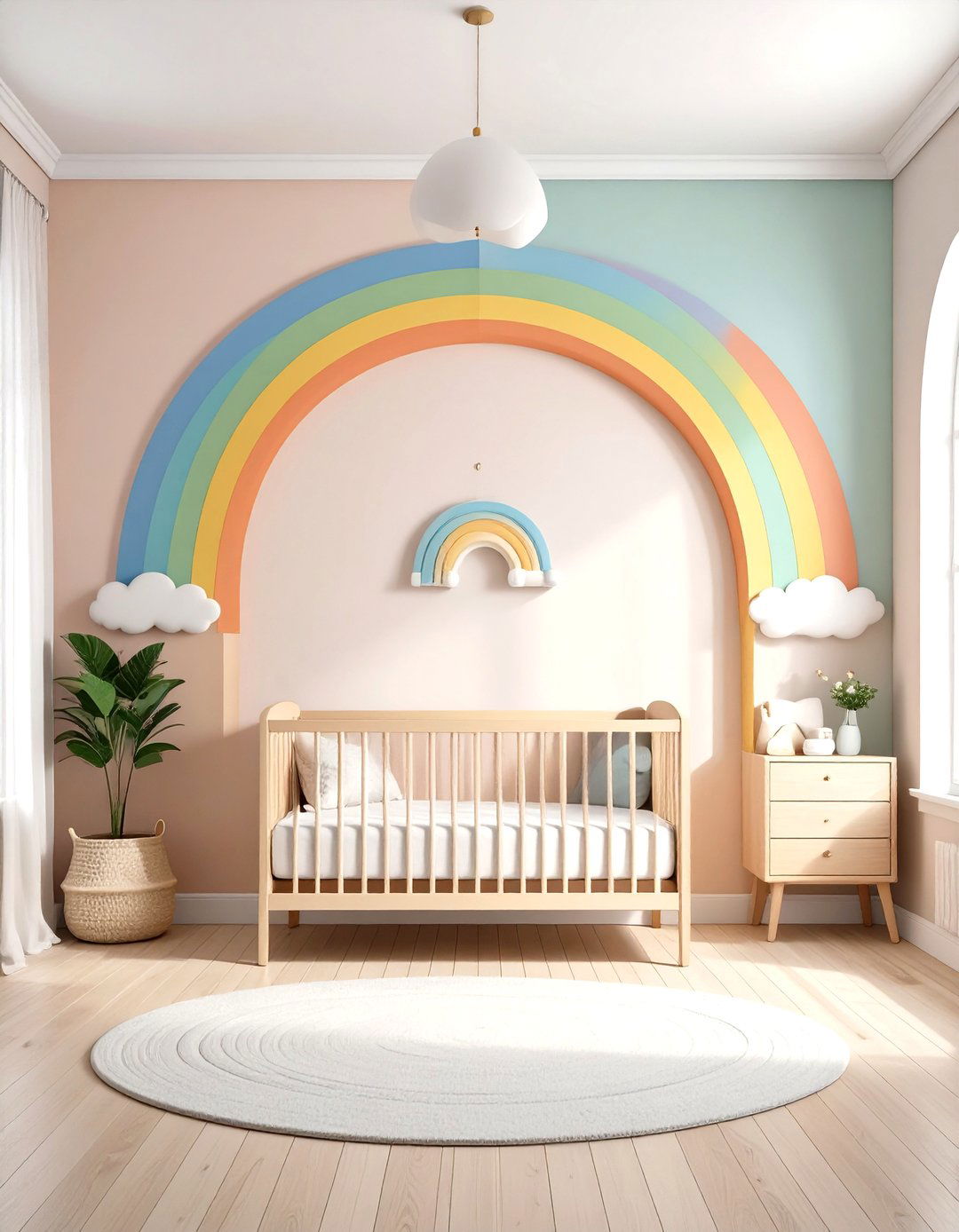 Rainbow Arch Statement - 24 Nursery Accent Wall Ideas