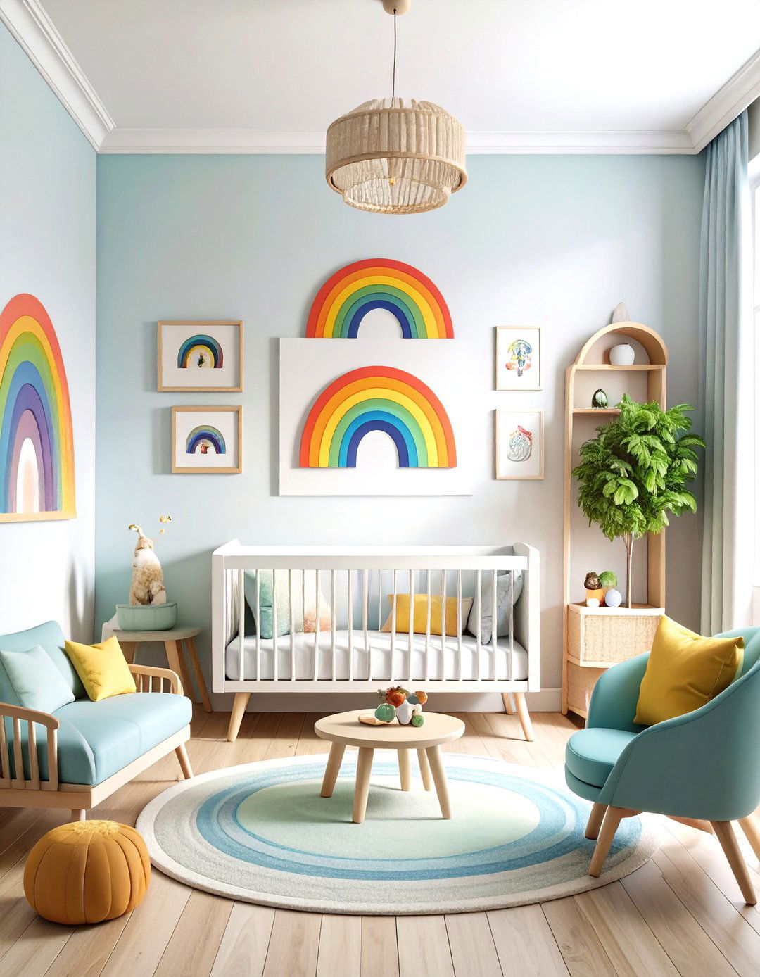 Rainbow Art Gallery Walls - 24 Rainbow Nursery Ideas