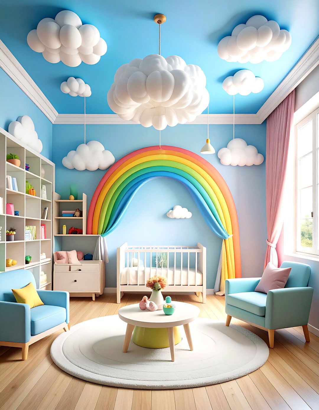 Rainbow Cloud Adventure Nursery - 24 Whimsical Nursery Ideas