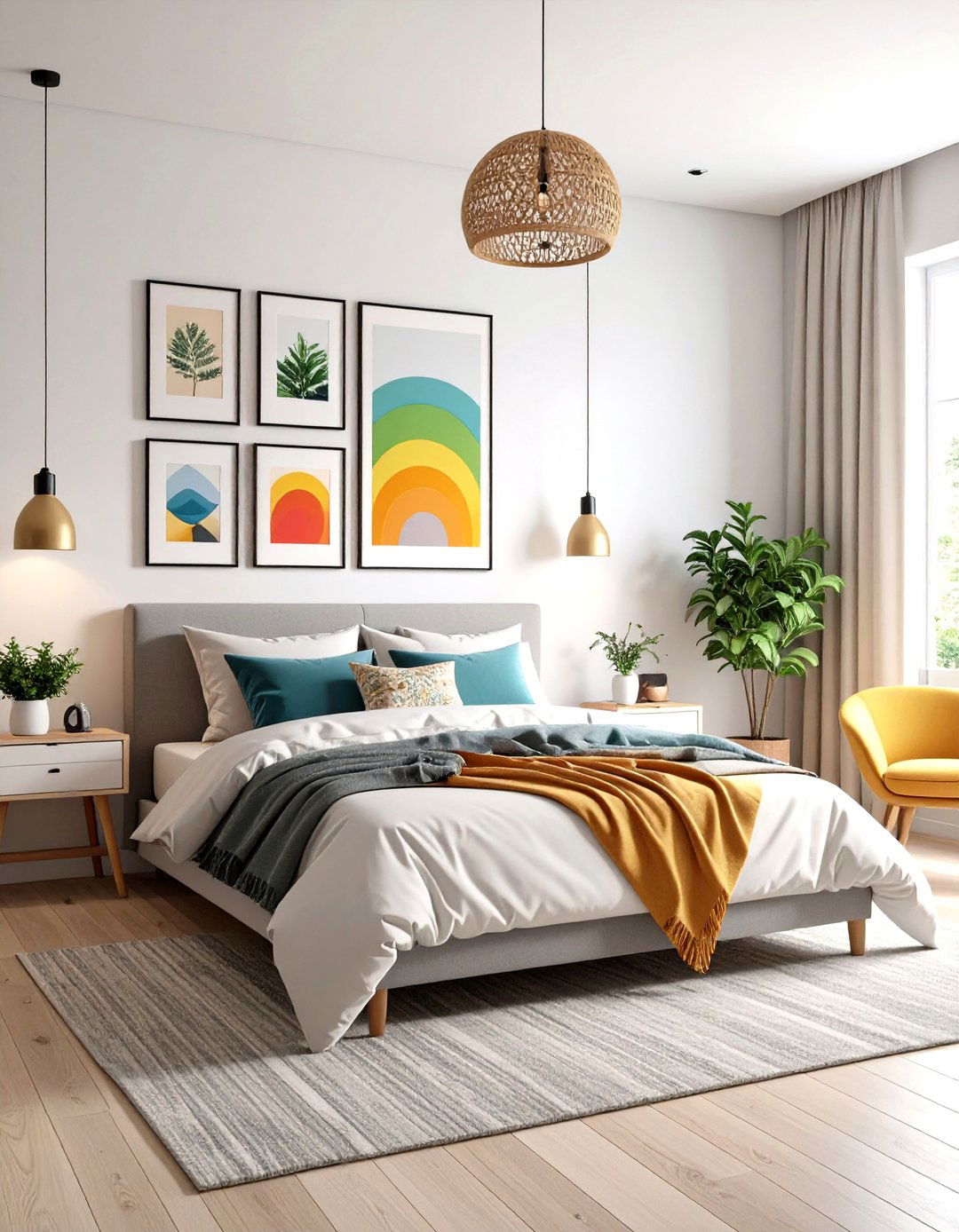 Rainbow Gallery Wall - 24 Rainbow Bedroom Ideas