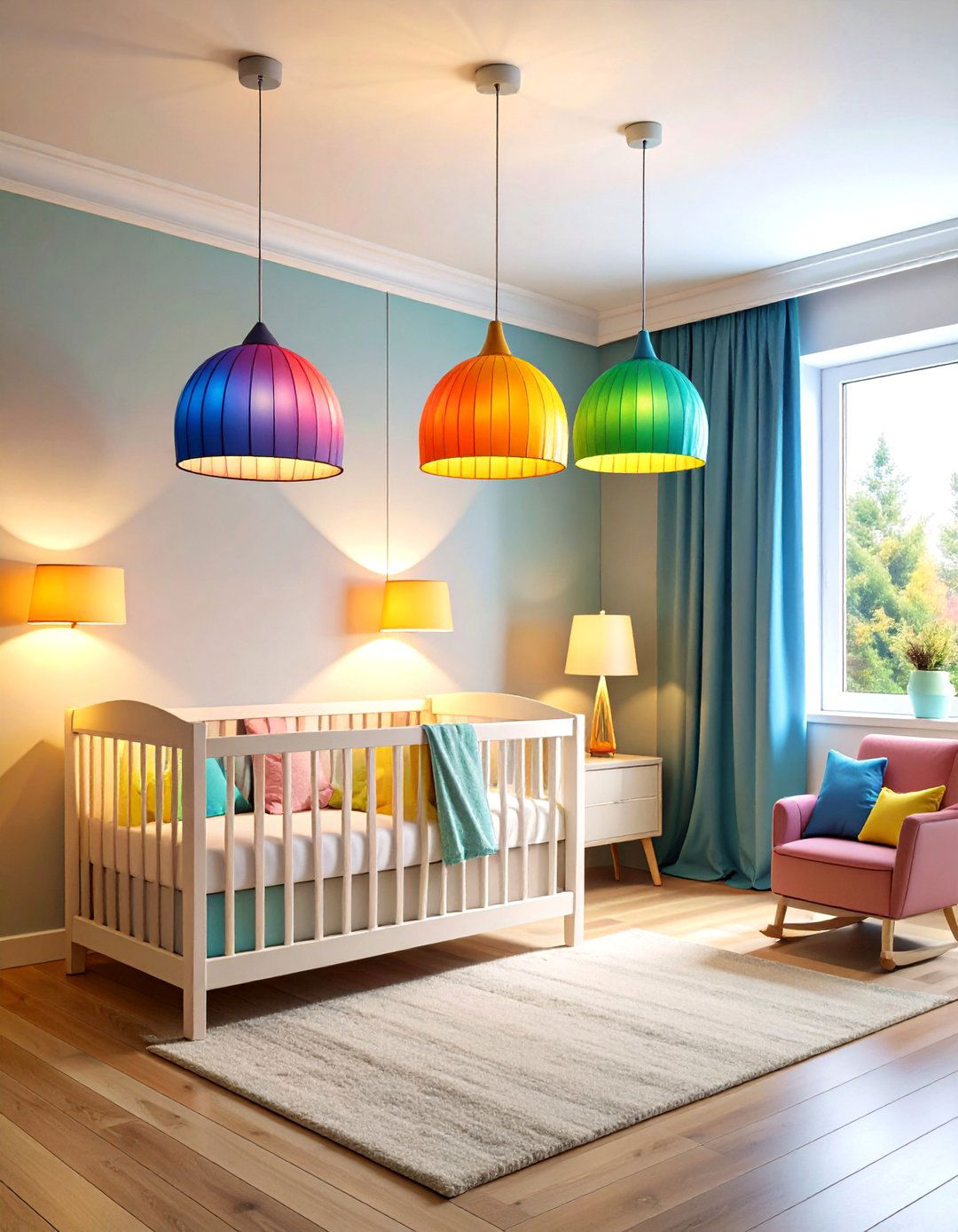 Rainbow Lighting Features - 24 Rainbow Nursery Ideas