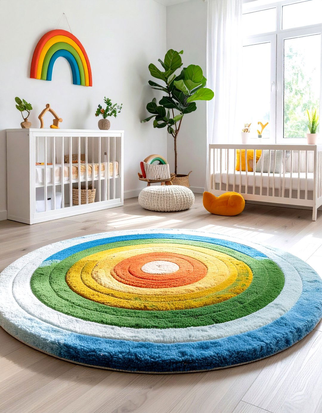Rainbow Rug Play Areas - 24 Rainbow Nursery Ideas