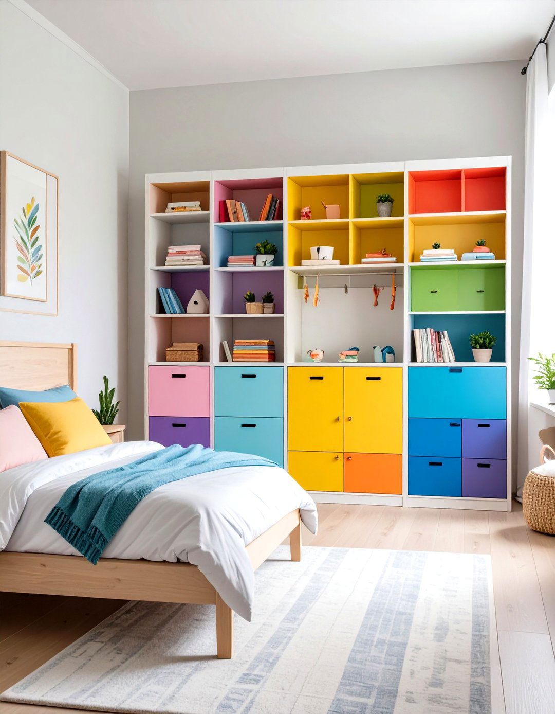 Rainbow Storage Solutions - 24 Rainbow Bedroom Ideas